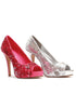 4 HEEL OPEN TOE GLITTER PUMPS