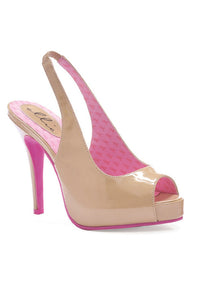 4 Nude Open Toe Sling Back