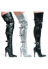 5 Heel Stretch Thigh Boot W/Buckles & Innerzipper.