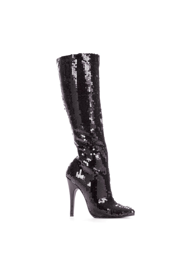 5 Heel Sequins Knee Boot.