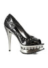 5 Metallic heel with rhinestones and upper stud details