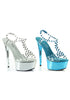 6 Spikes Embellished Open Toe Sandal on Clear