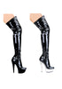 6 Pointed Stiletto Heel Thigh High Stretch Boots.