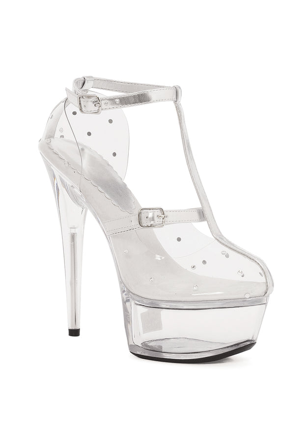 6 CLEAR PLATFORM & CLEAR UPPER WITH RHINESTONES