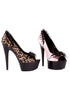 6 Stiletto W/ 2 Platform.  Satin & Lace Open Toe Pump