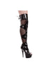 6 PEEPTOE FISHNET THIGH HIGH W/ BUCKLES