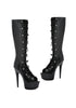 6 PLATFORM ANDKLE BOOT WITH MESH AND LACE UP