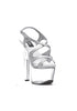 7 Heel Silver Glitter Sandal.