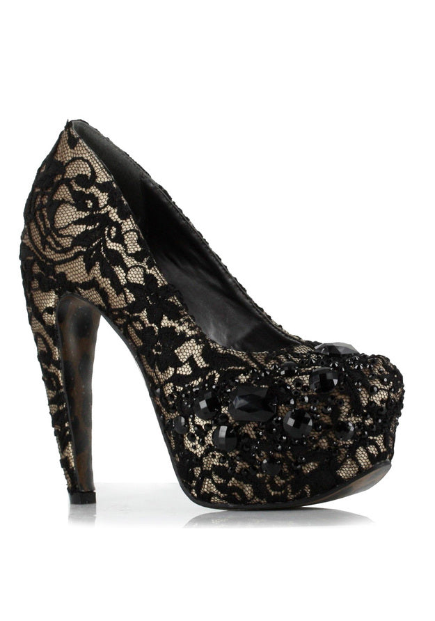 Concelaed 5.5 Heel w/ Lace and Stone Pump