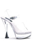 6 Silver Cone Heel Clear Sandal.