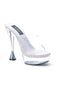 6 Silver Cone Heel Clear Mule.