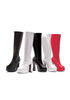 5 Heel Stretch Knee Boots. W/Inner Zipper.