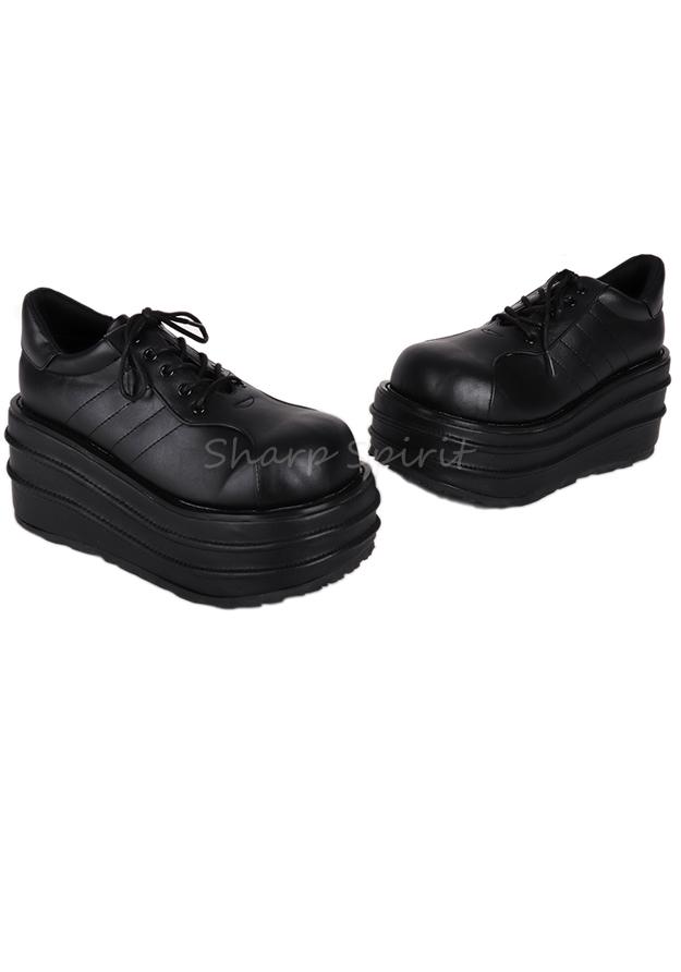 Rave Lace Up Platform Unisex Faux Leather Shoes