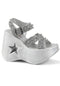 Silver Glitter Rave Platform Sandals