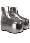 Silver Disco Gogo Festival Party Demon Mens Platform Boots