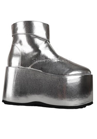 Silver Disco Gogo Festival Party Demon Mens Platform Boots