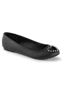 **Round Toe Flat w/Fury Heart Cutout & Spikes Detail