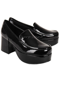 Tony Manero Saturday Night Fever Black Patent Mens Shoes