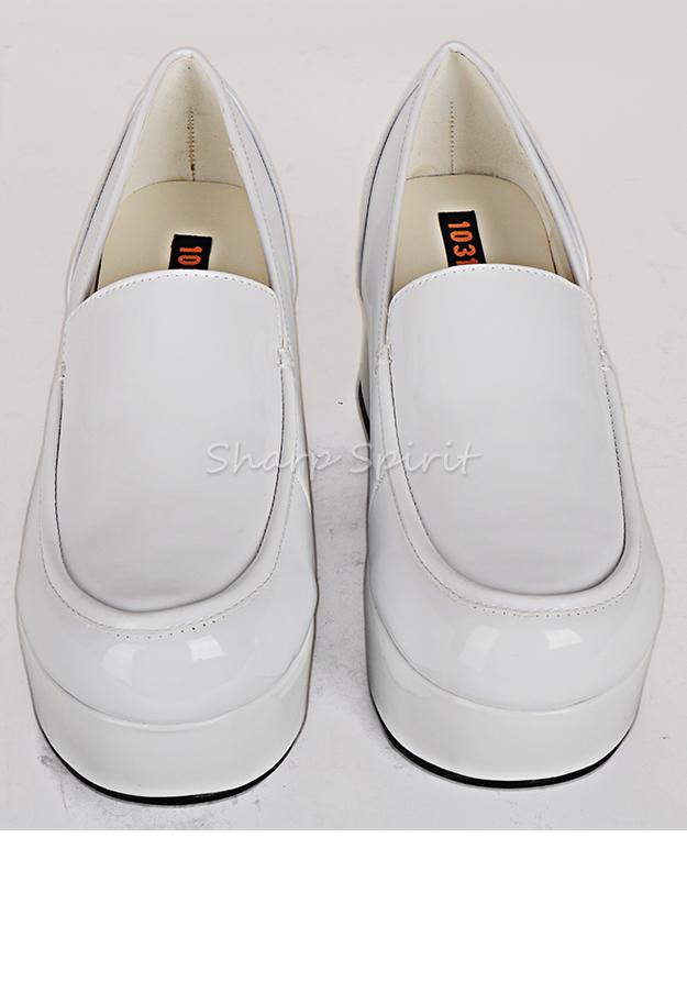 White Patent Tony Manero Disco Platform Mens Shoes