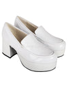 White Patent Tony Manero Disco Platform Mens Shoes