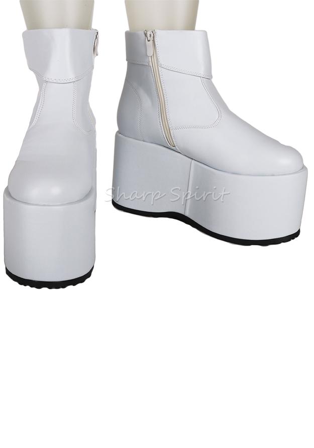 White Cosplay Disco Saturday Night Fever Cyber Gothic Mens Boots
