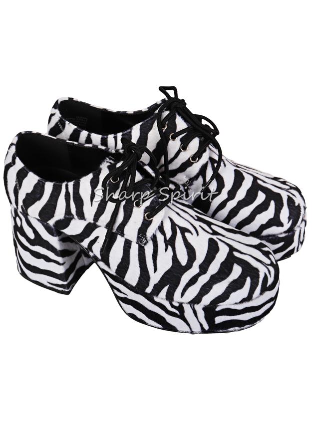 Zebra Print Retro Platform Shoes
