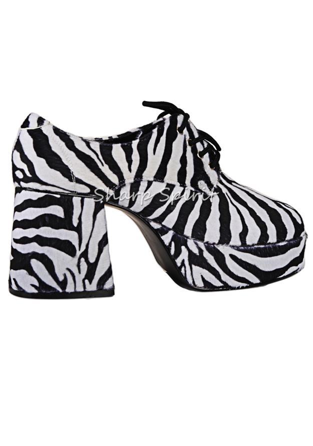 Zebra Print Retro Platform Shoes