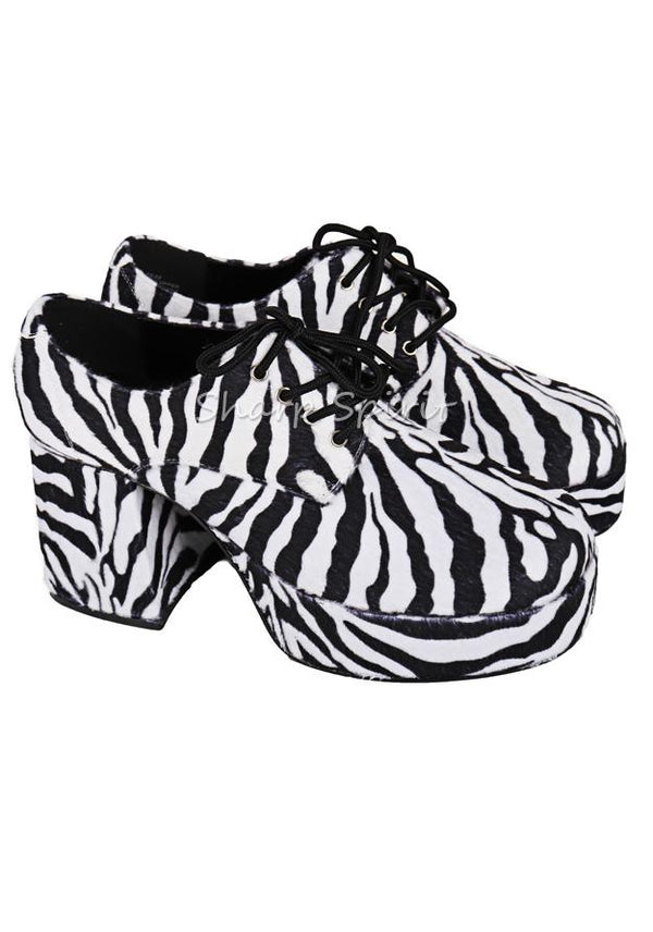 Zebra Print Retro Platform Shoes